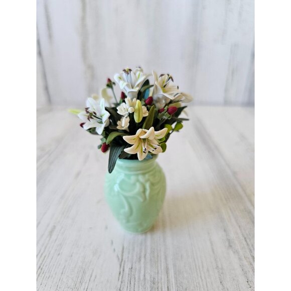 Willitts shades of Jade forget me nots flower bouquet 82042 tulips pot unique mi - Picture 4 of 11